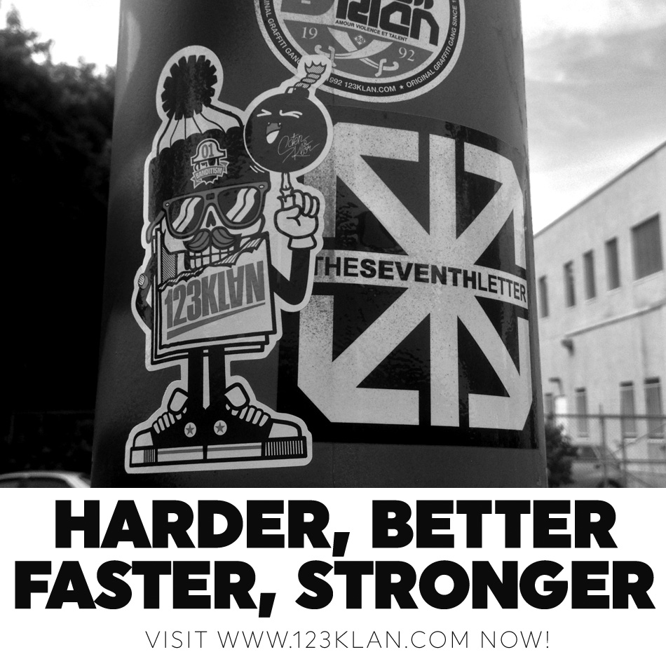 BANDIT-1$M sticker poteau