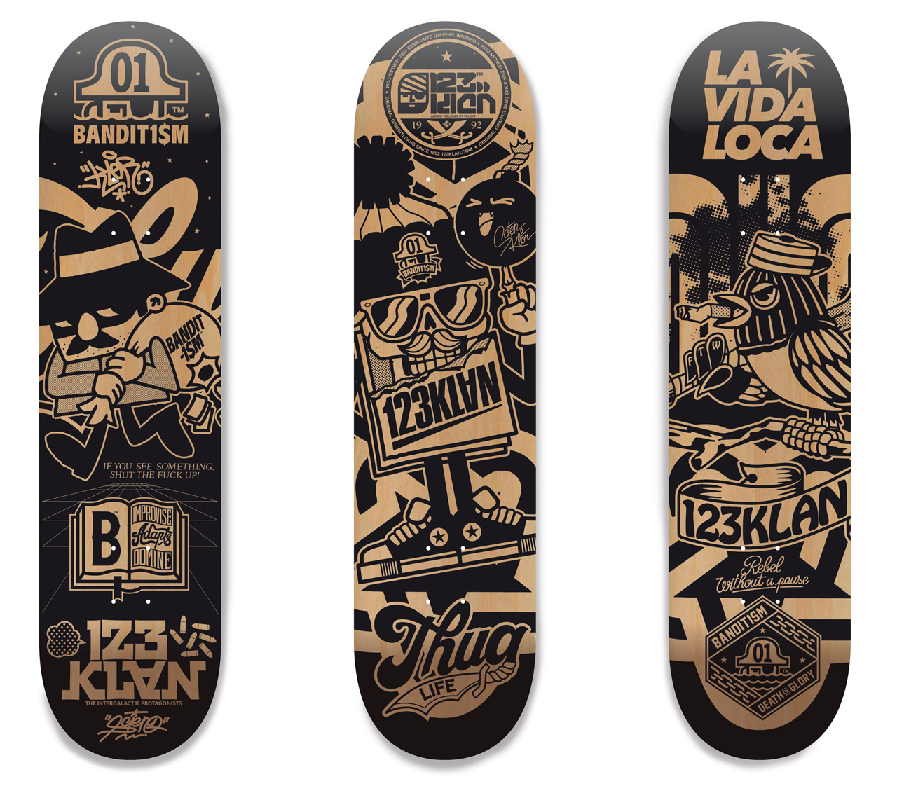 BANDIT-1$M skate decks 123KLAN