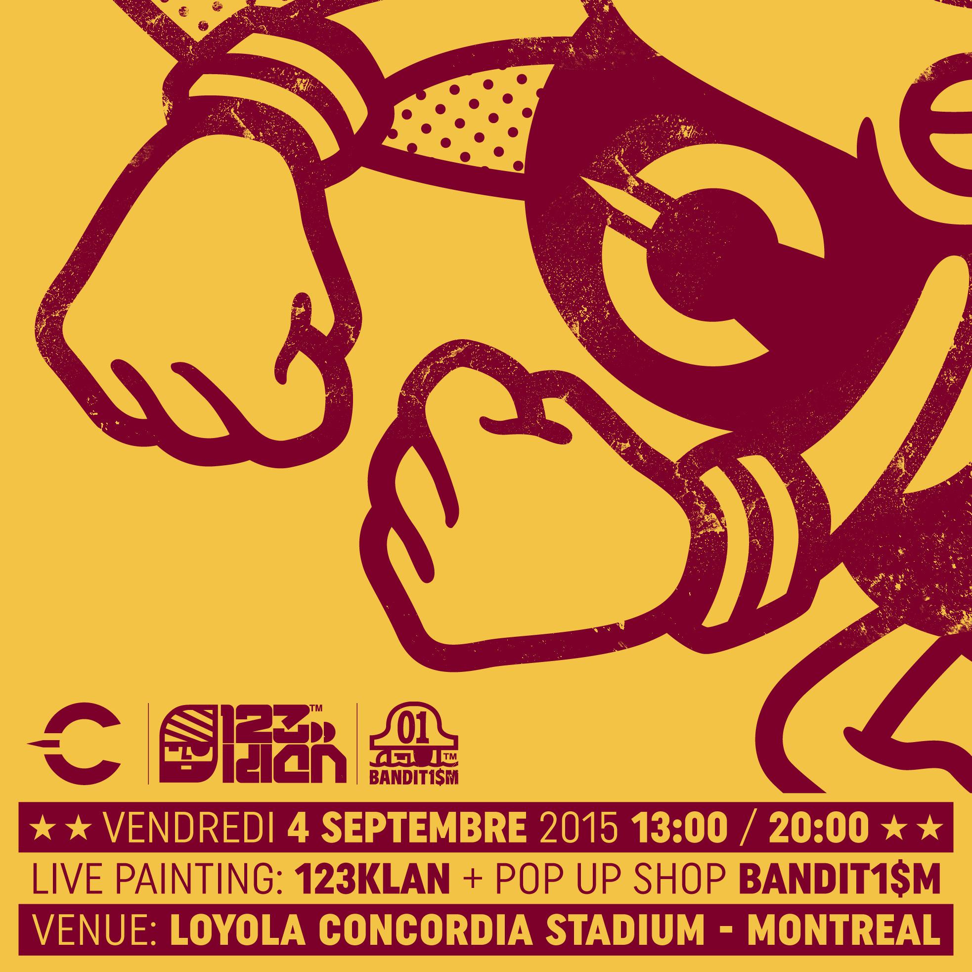 Flyer événement live painting 123KLAN Loyola Stadium 2015