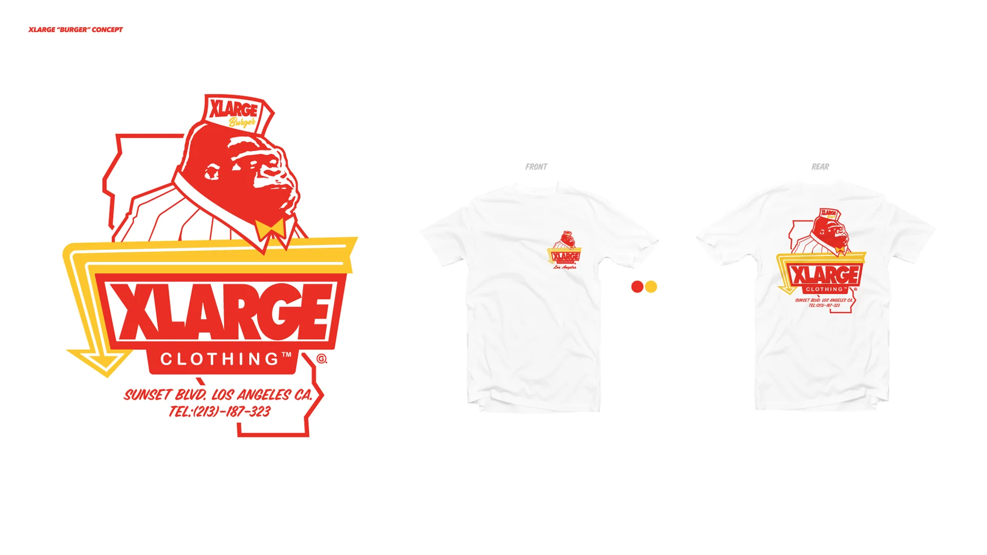 XLarge Burger NYC, gorilla Knicks, blue tee orange