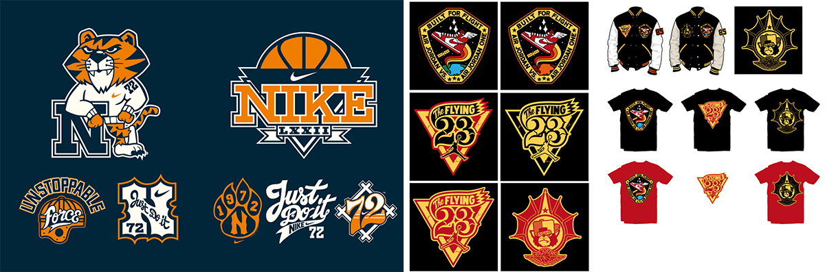 Nike 72 tees line and logos