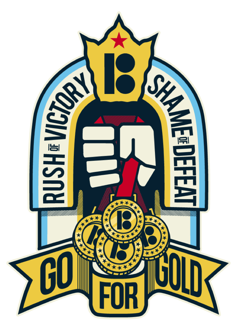 Plan B Go for Gold artwork, medals, fist, crown