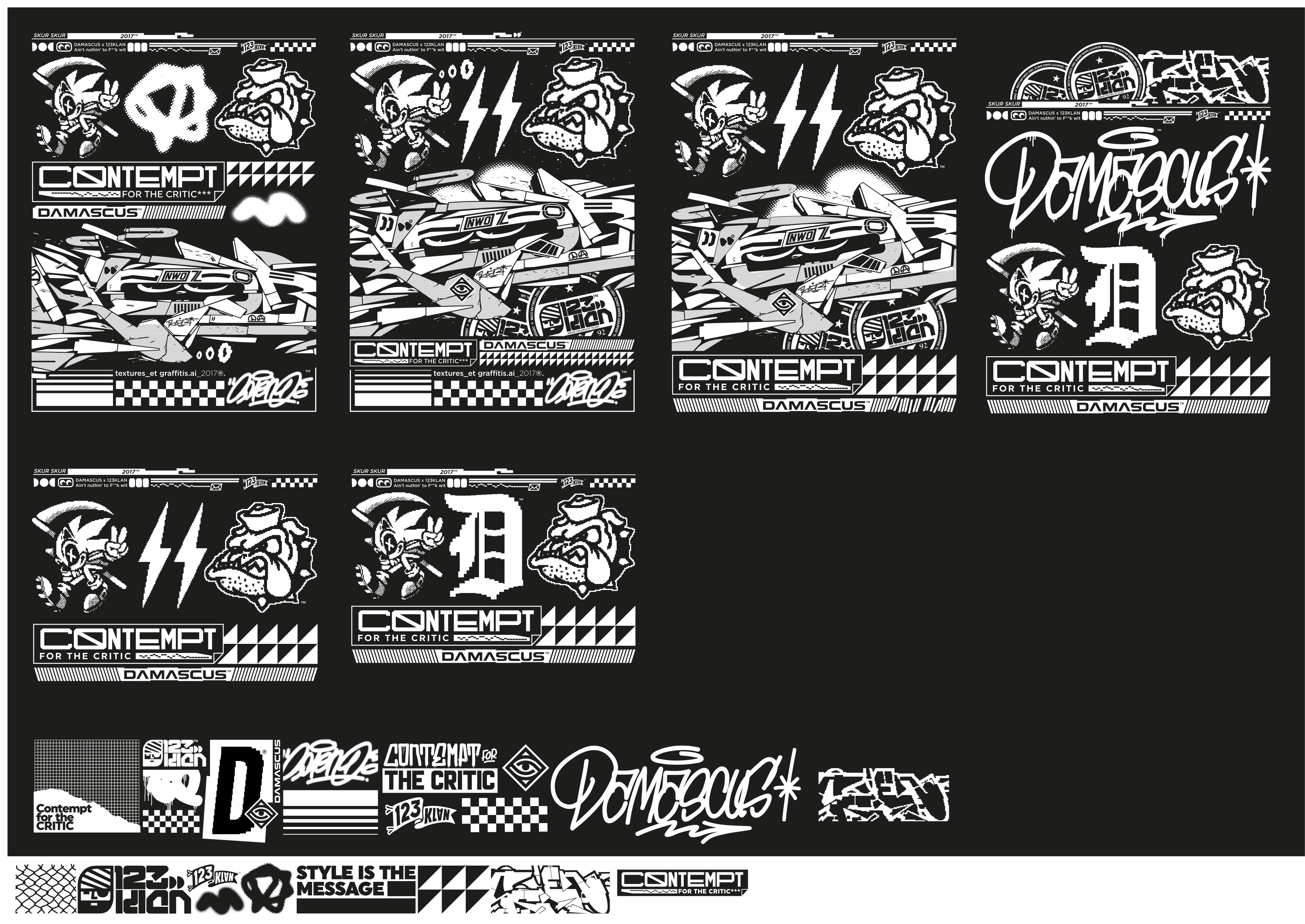 Damascus x 123KLAN, Contempt for the Critic, B&W streetwear