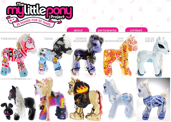 Screenshot site My Little Pony Project 25 Ponies for 25 Years