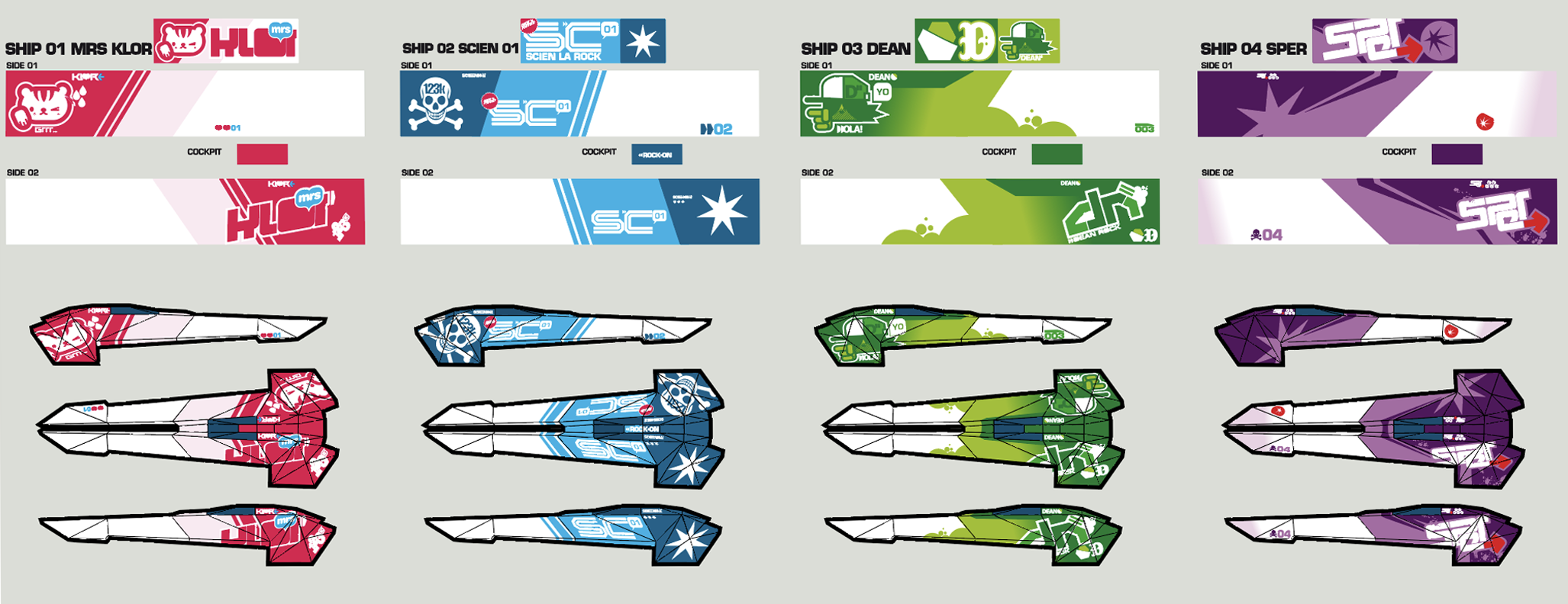 Ships 01 to 04 — Mrs Klor, Scien, Dean, Sper