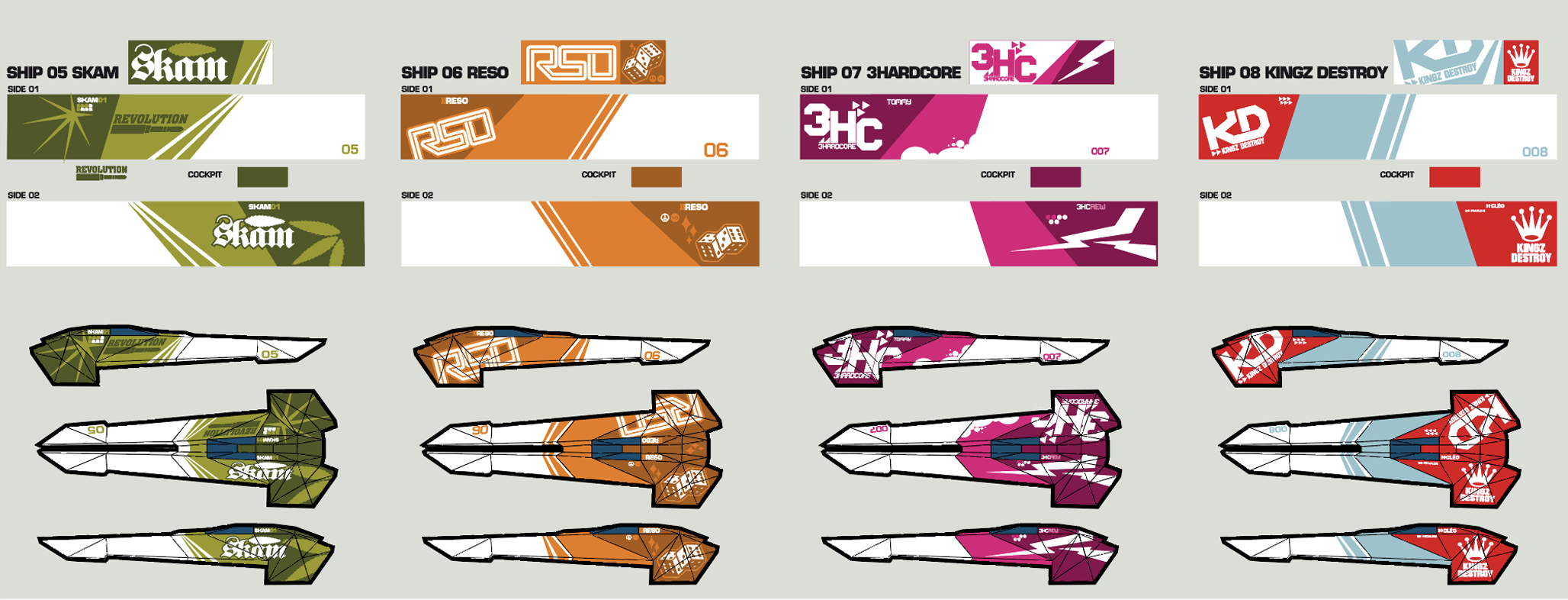 Ships 05 to 08 — Skam, Reso, 3Hardcore, Kingz Destroy